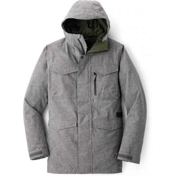 Burton Covert Dhaka Snowboard Ski Jacket Mens XL Living Lining Gray Hooded Nice - Picture 13 of 16